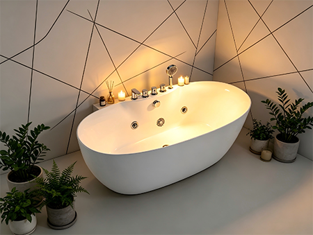 Acrylic whirlpool bathtub HS6001B-1