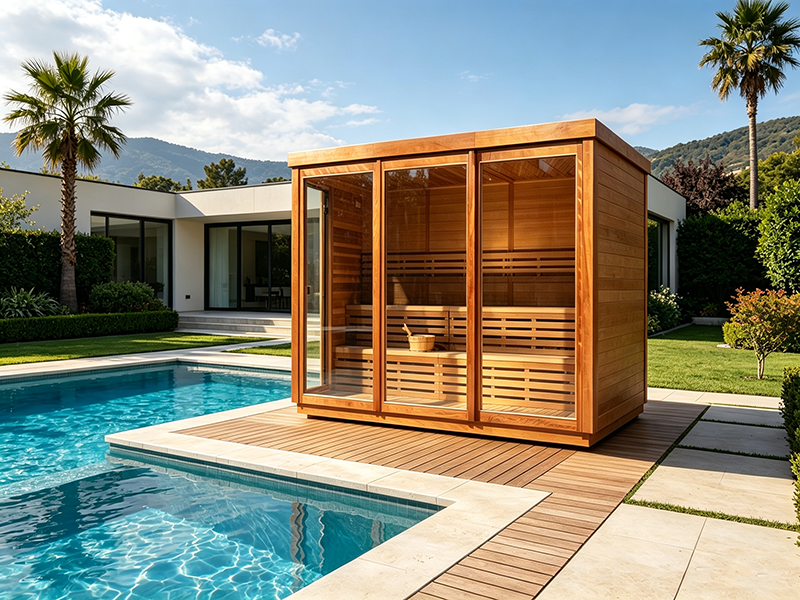 Modern Flat Roof Outdoor Sauna H-HS604